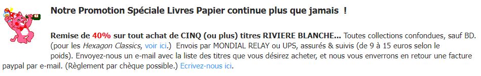 Détails de la promotion chez Rivière Blance Détails de la promotion