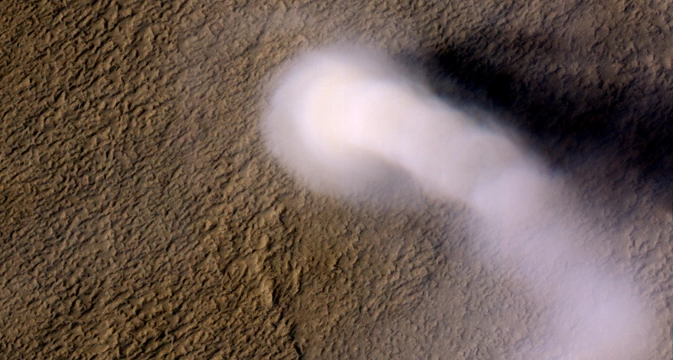 Photo d'une tempete Mars