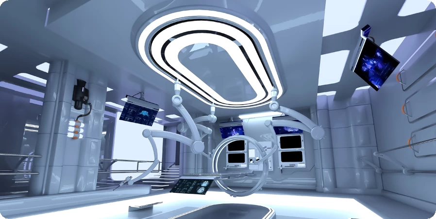 Espace médical piloté par des IA et doctoroïdes